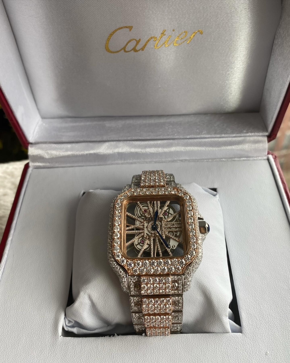 Cartier Rotonde de Cartier Skeleton Watch Iced Out