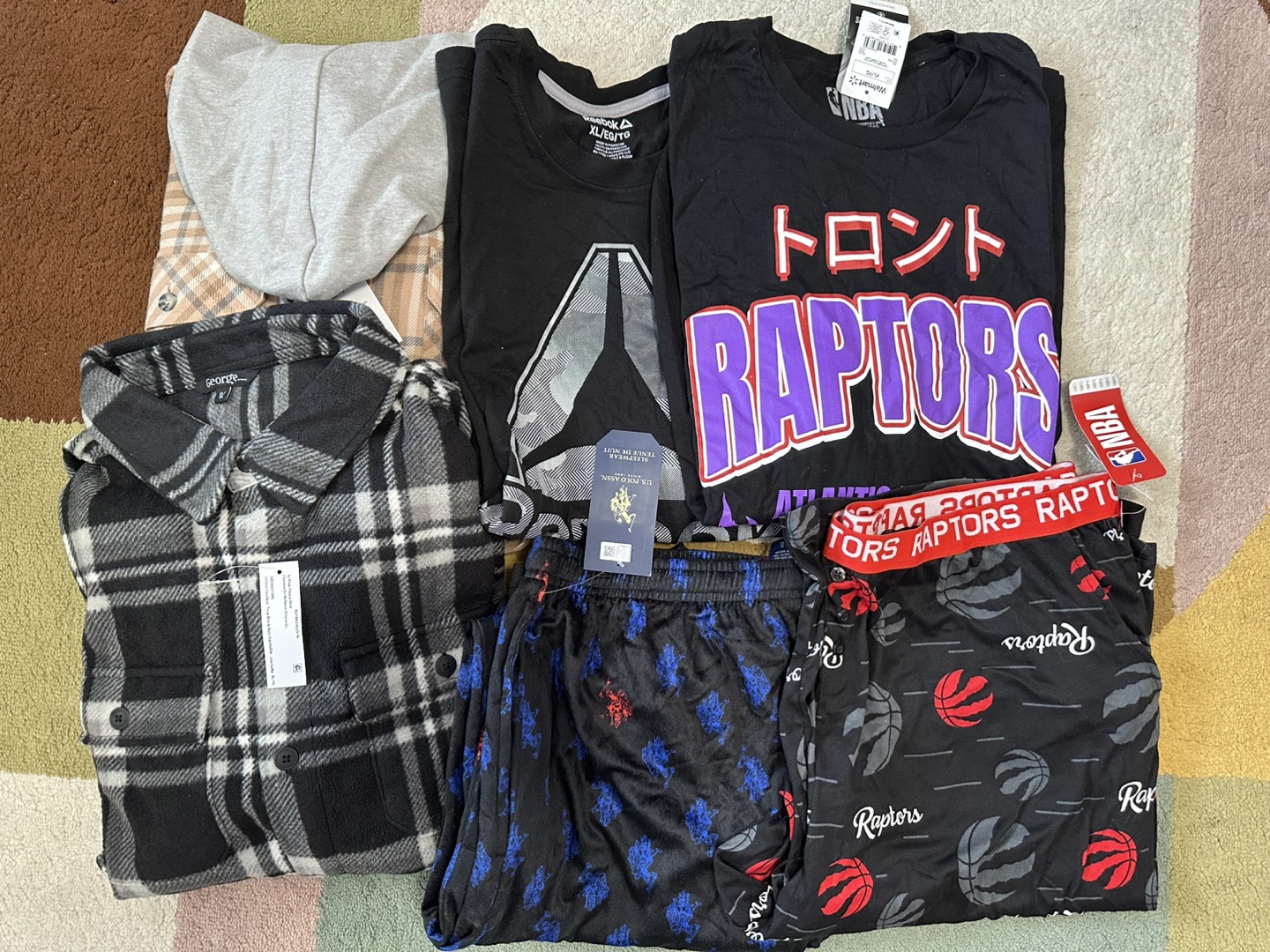 Men's Clothing Bundle: Shirts, Hoodie, Pajamas