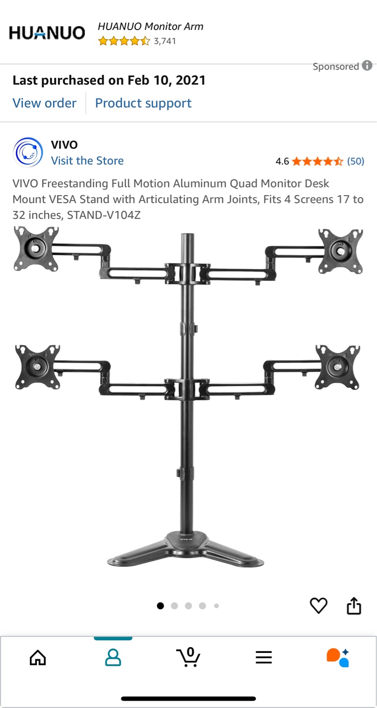 VIVO Freestanding Quad Monitor Desk Mount - photo 2