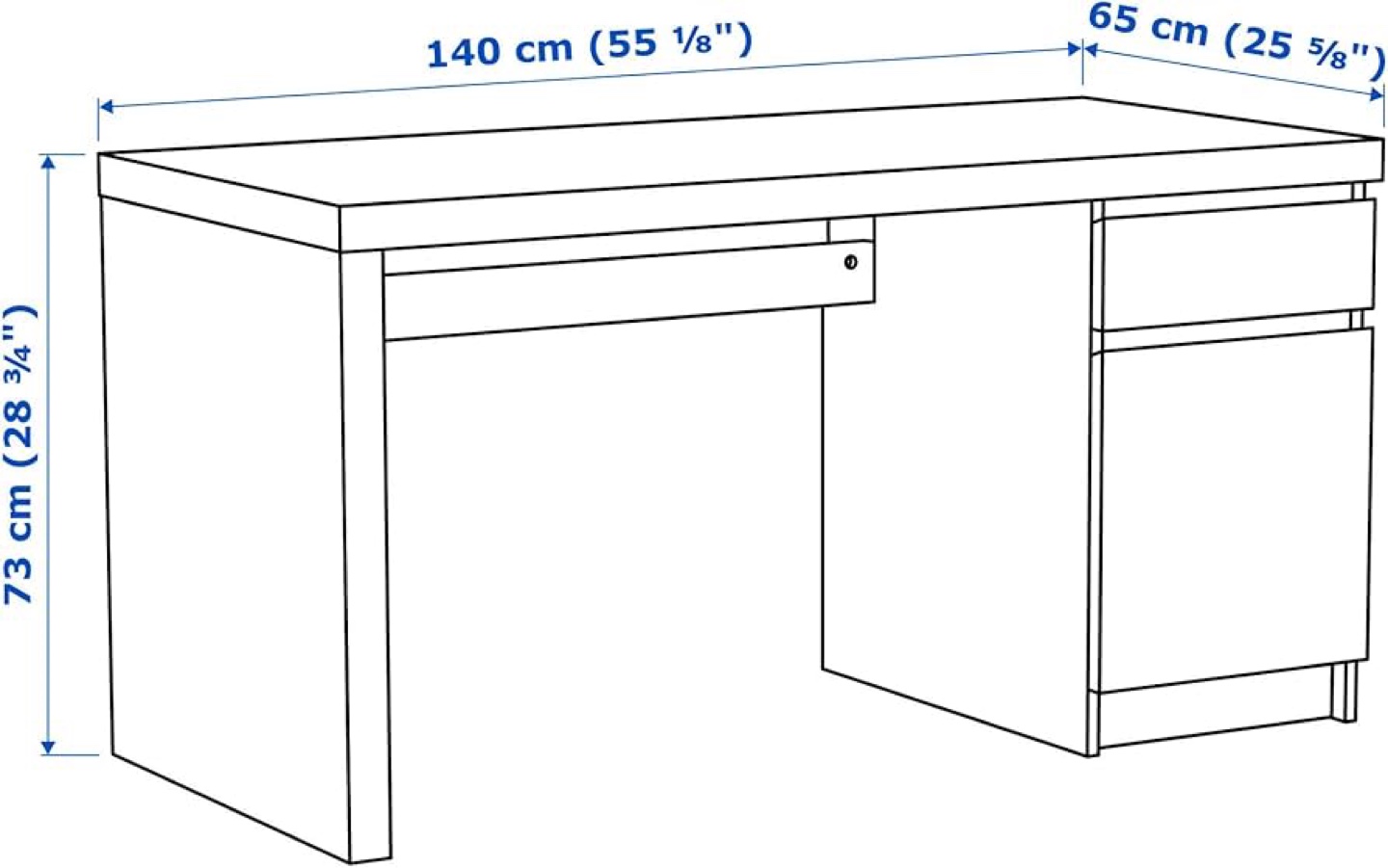 IKEA MICKE Desk with Drawer - Black-Brown - photo 3