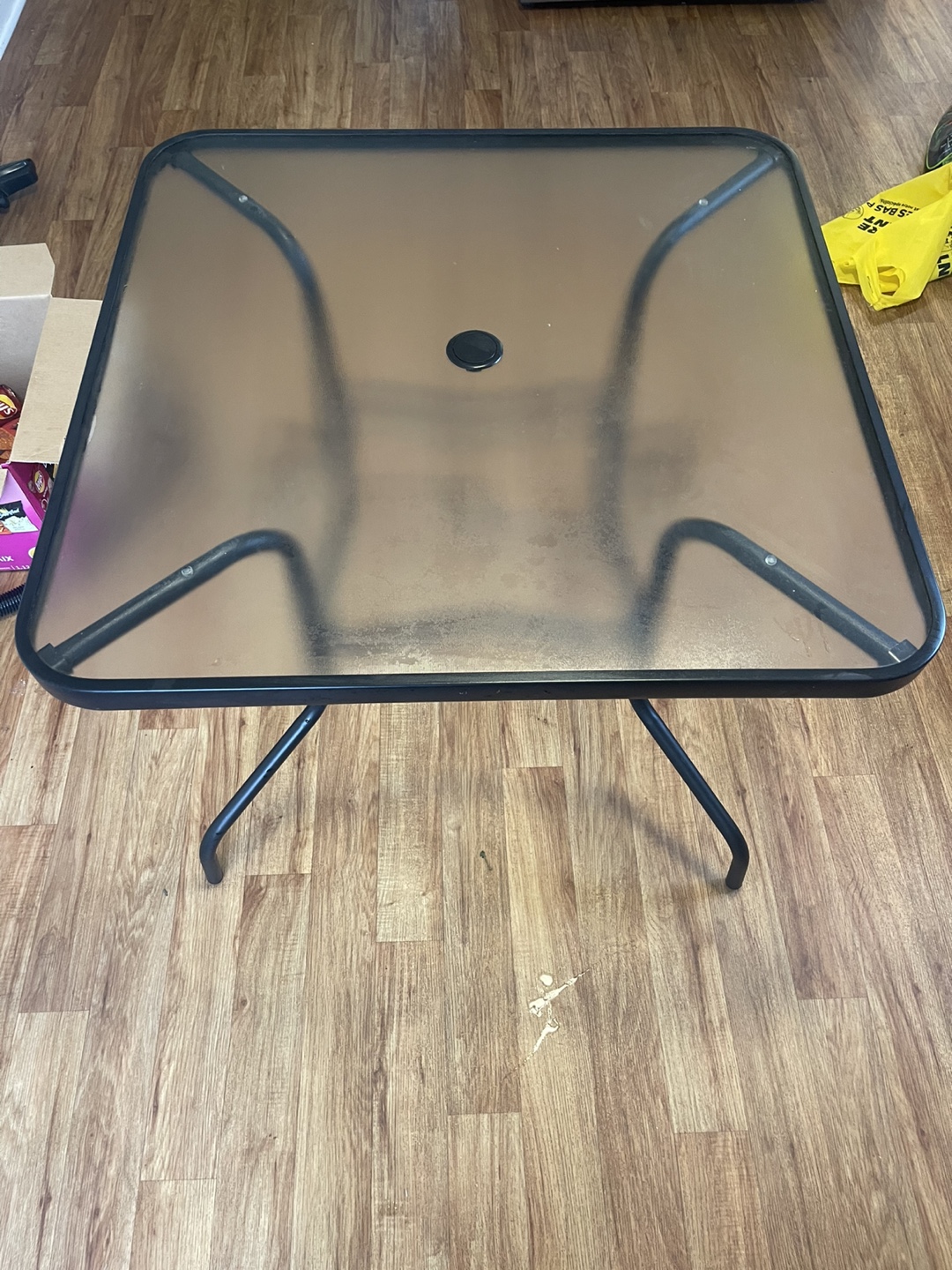 Square Glass Top Patio Table