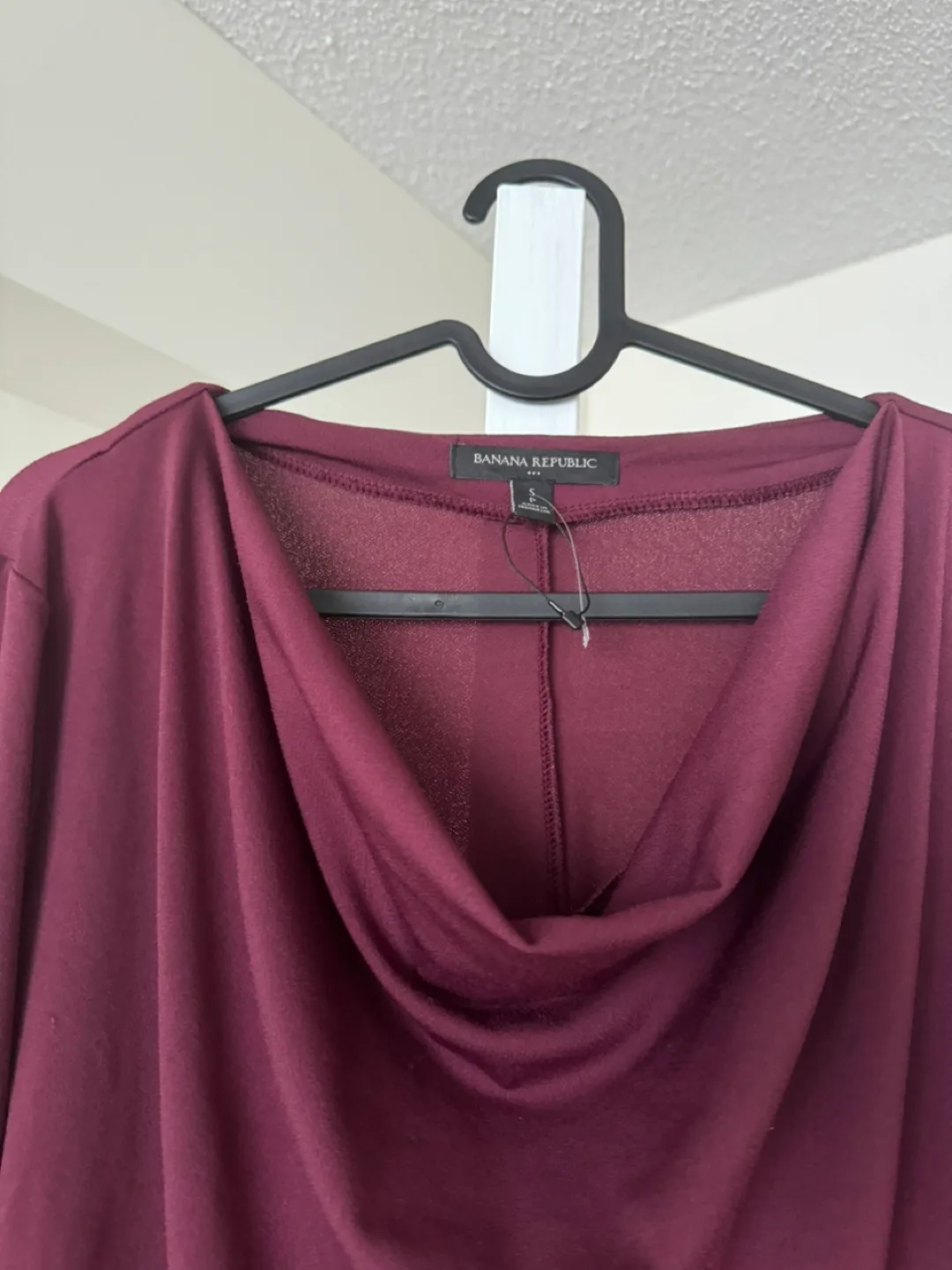 Banana Republic Burgundy Cowl Neck Long Sleeve Blouse image indicator(2)