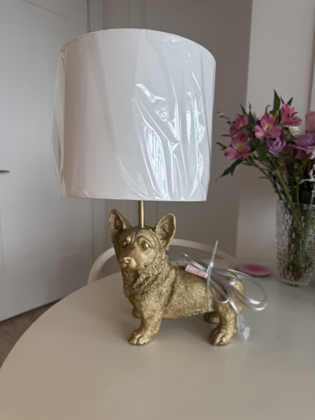 Gold Corgi Table Lamp