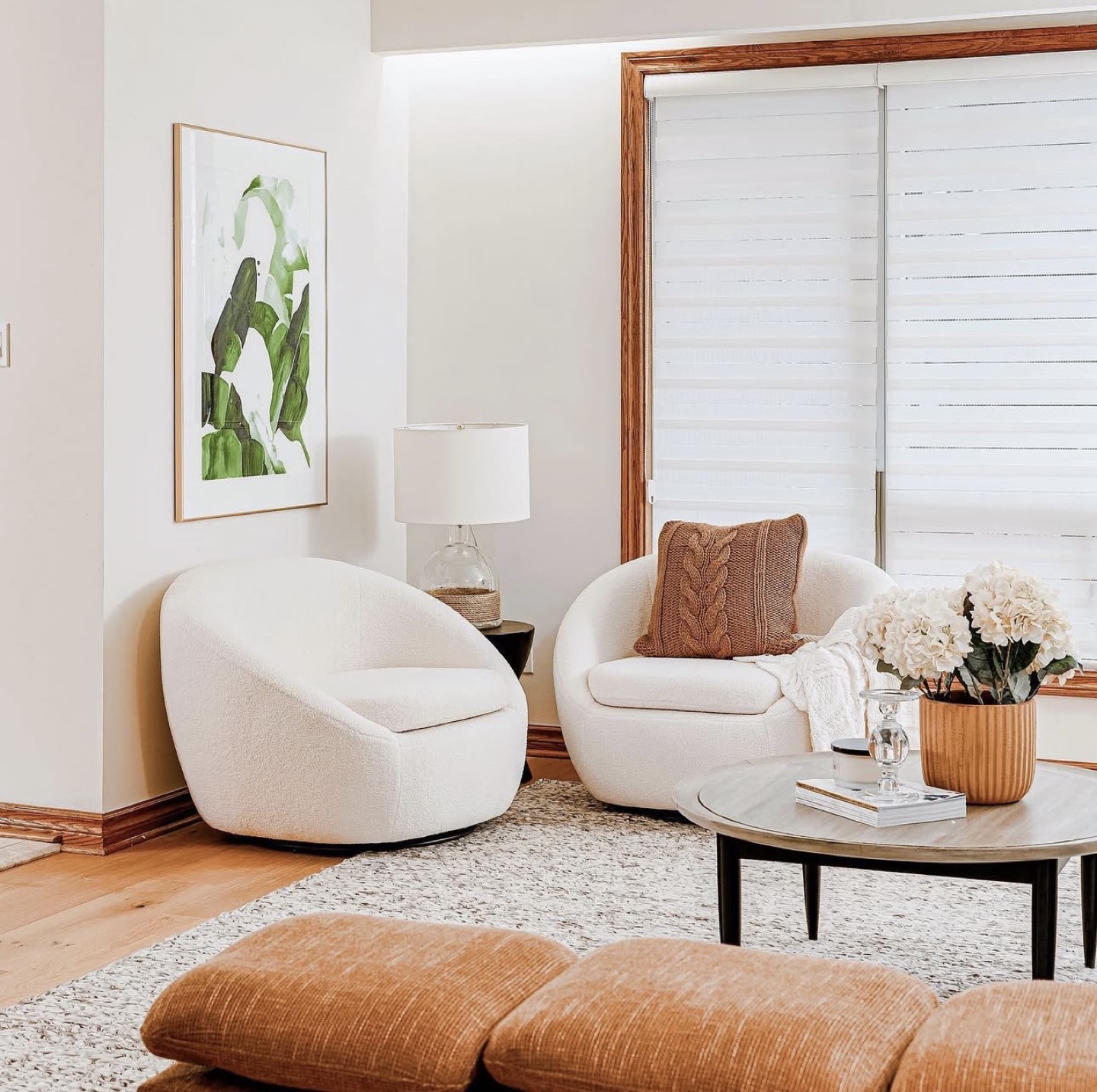 Nina White Boucle Lounge/Accent Chair