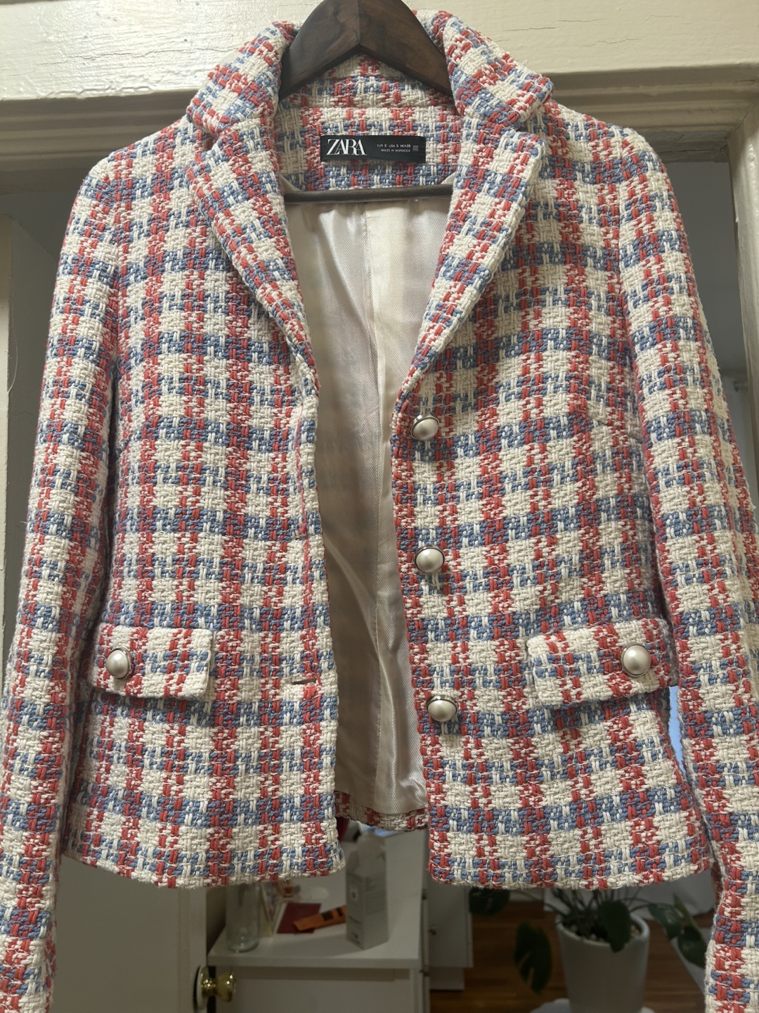 Red, White, and Blue Tweed Blazer Jacket - photo 2