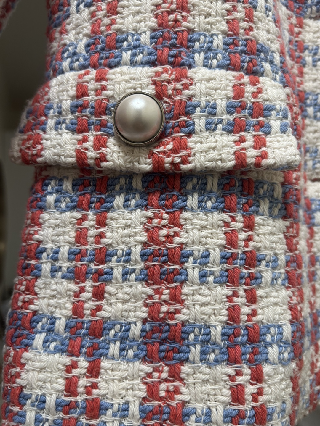 Red, White, and Blue Tweed Blazer Jacket