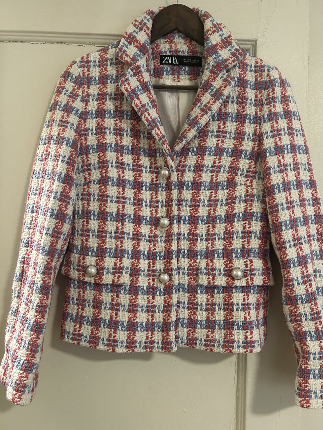 Red, White, and Blue Tweed Blazer Jacket - photo 3
