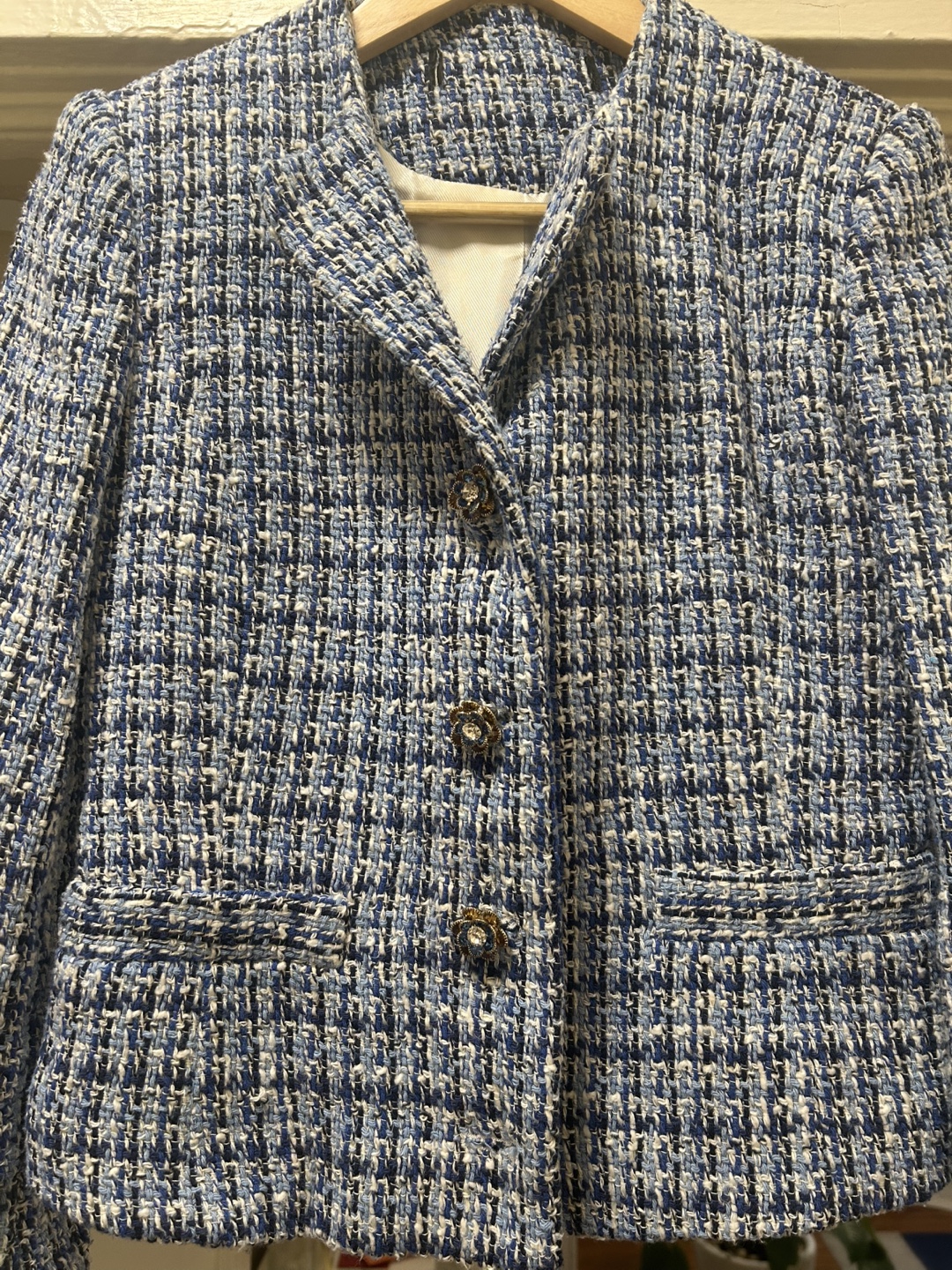 Blue Tweed Jacket with Gold Buttons - photo 2
