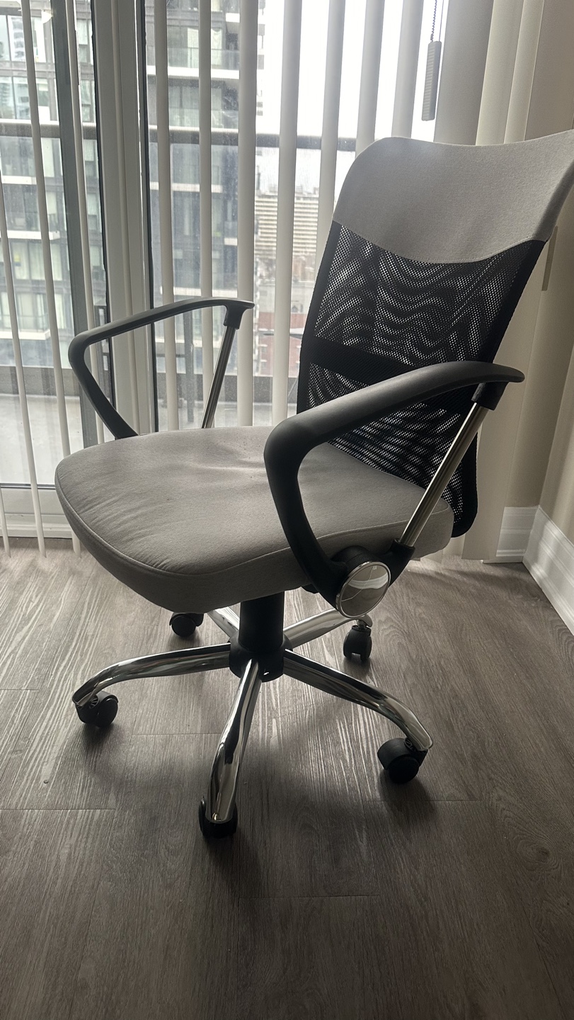 Grey Mesh Office Chair with Chrome Base - photo 2