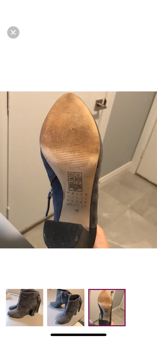 Grey Suede Ankle Boots with Tassel Detail image indicator(2)