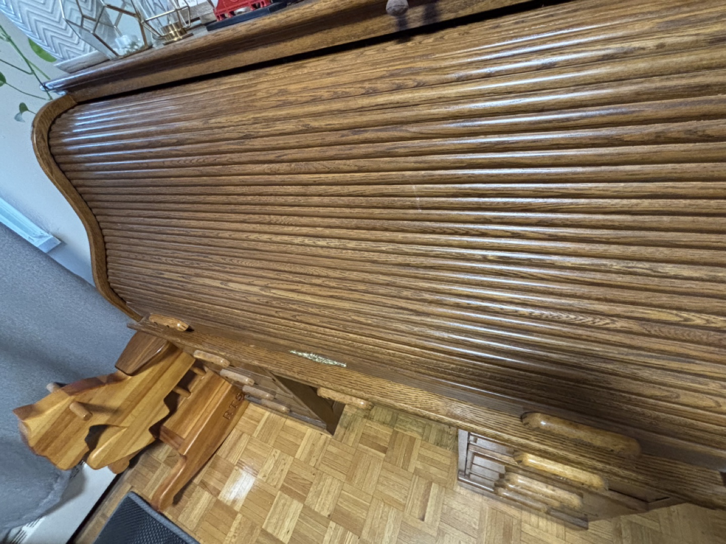 Vintage Roll Top Desk - Solid oak Wood-Needs to go! - photo 2