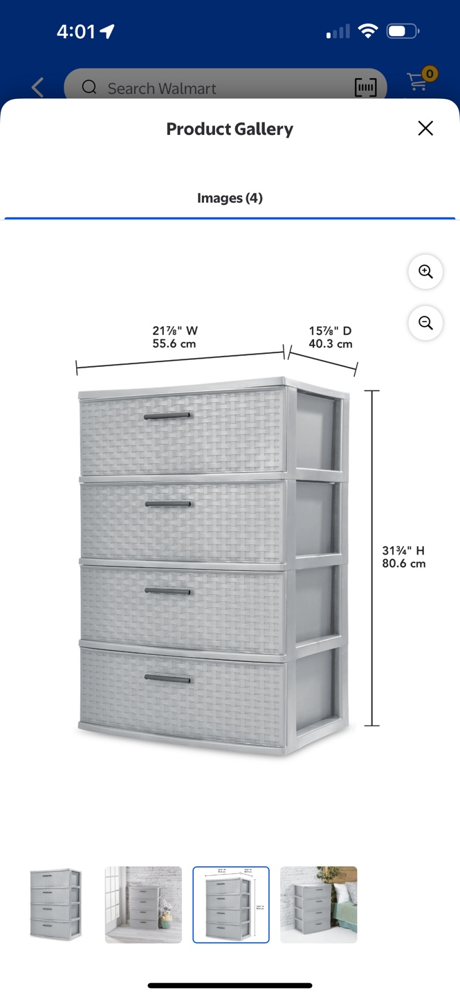 Sterilite 4-Drawer Woven Chest - Gray - photo 2