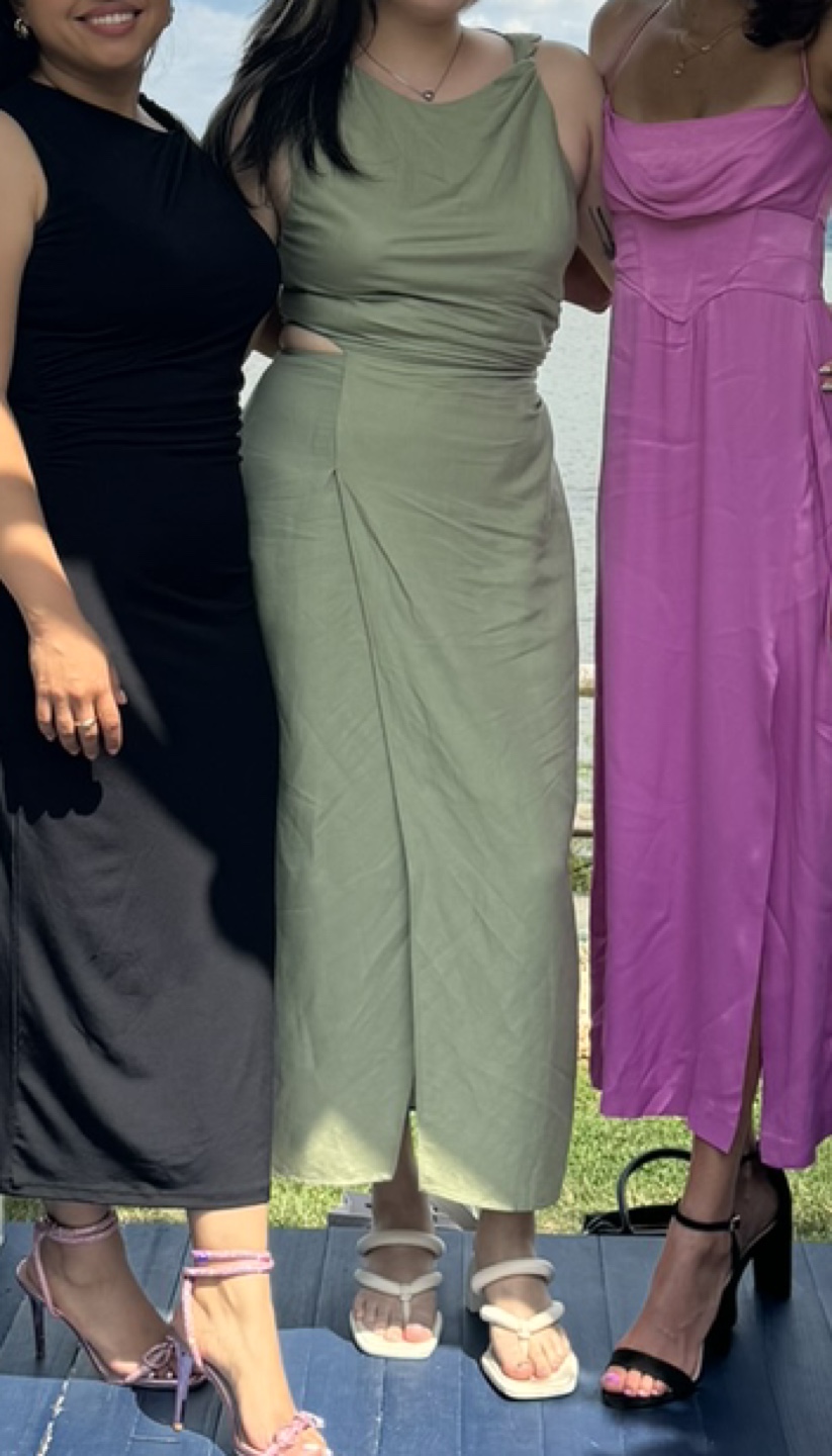 Zara Cutout Midi Dress - Sage Green - photo 4