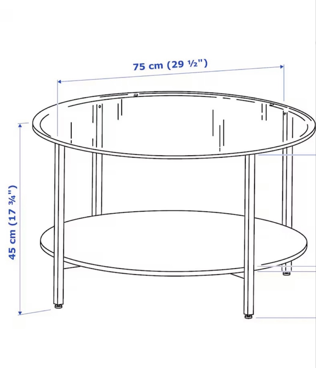 Round Glass Top Coffee Table - photo 2