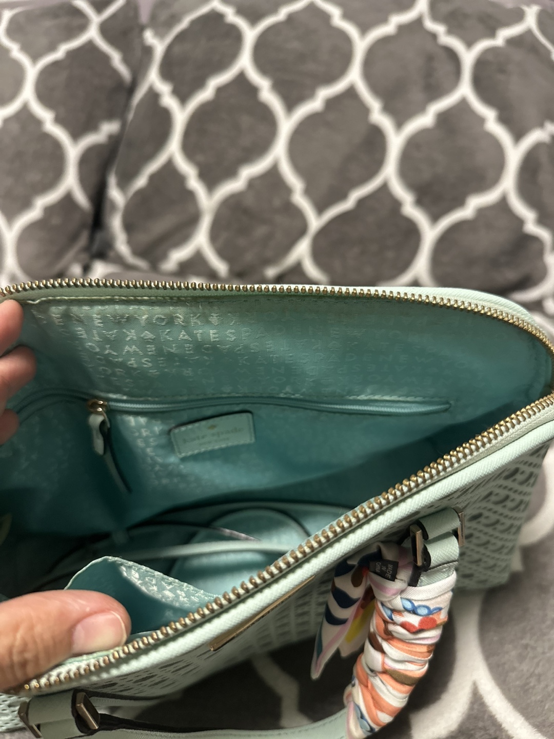 Kate Spade New York Light Green Perforated Satchel - photo 4