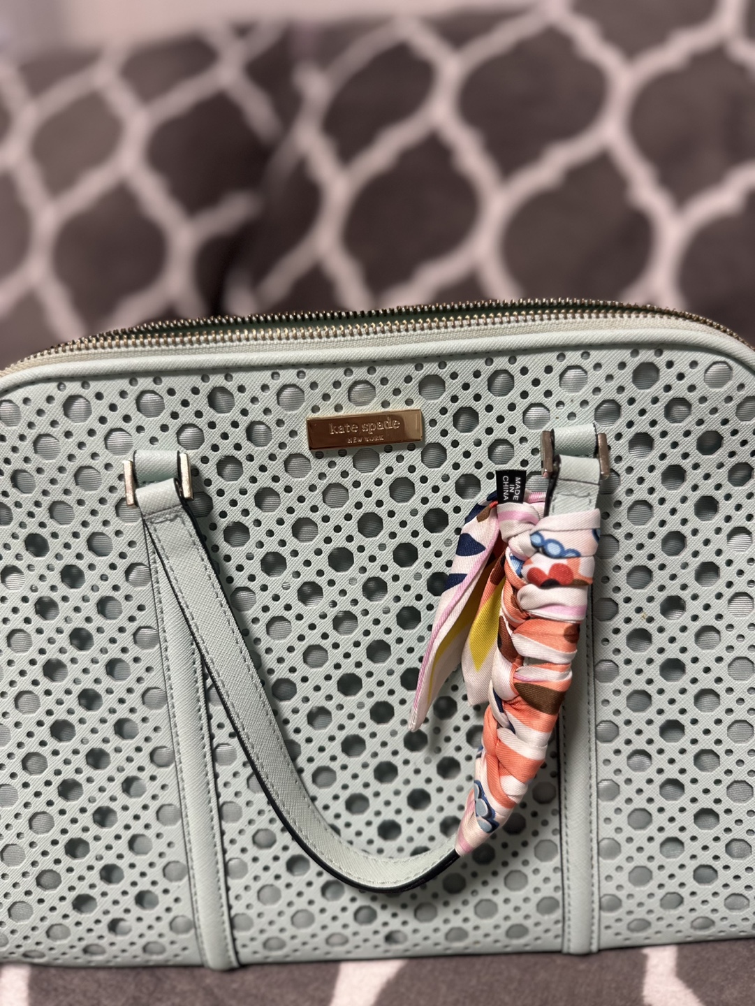 Kate Spade New York Light Green Perforated Satchel - photo 3