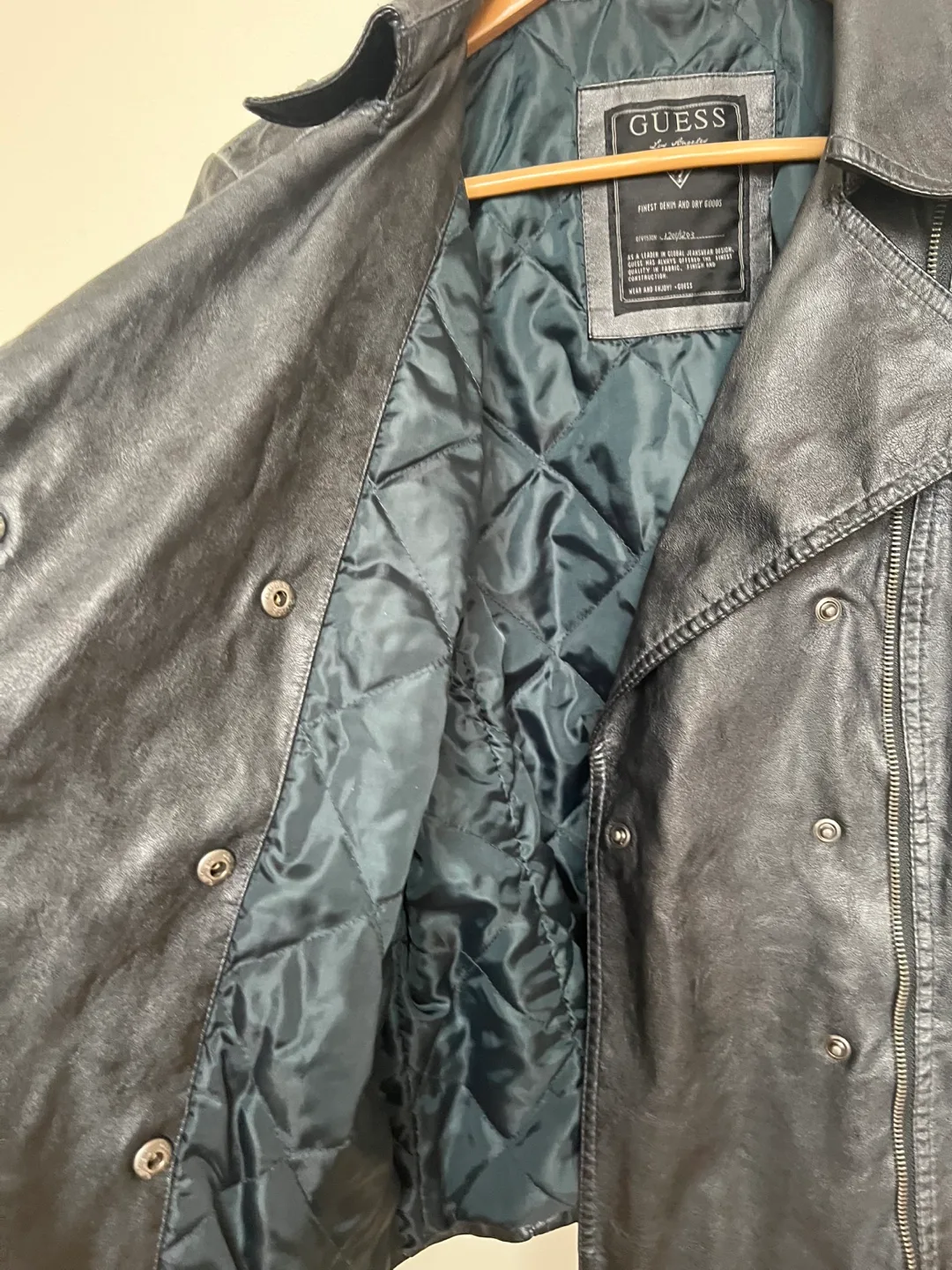 Guess Black Leather Jacket with Belt image indicator(9)