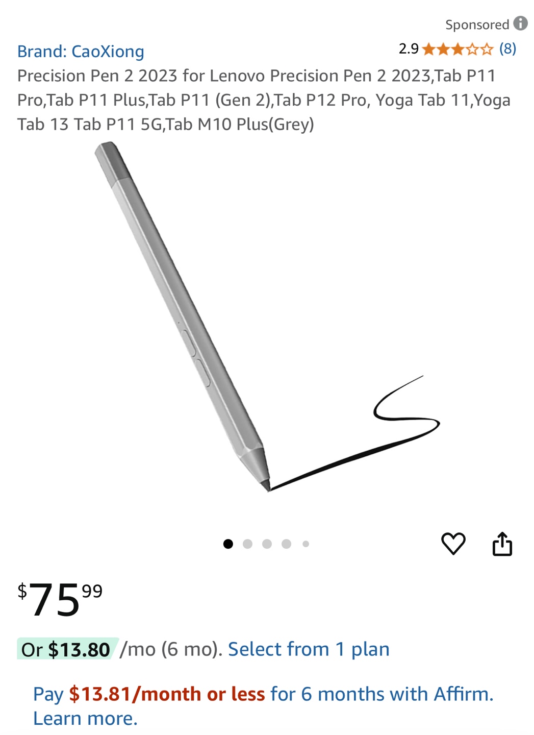 Lenovo Precision Pen 2 2023 Stylus for Tablets