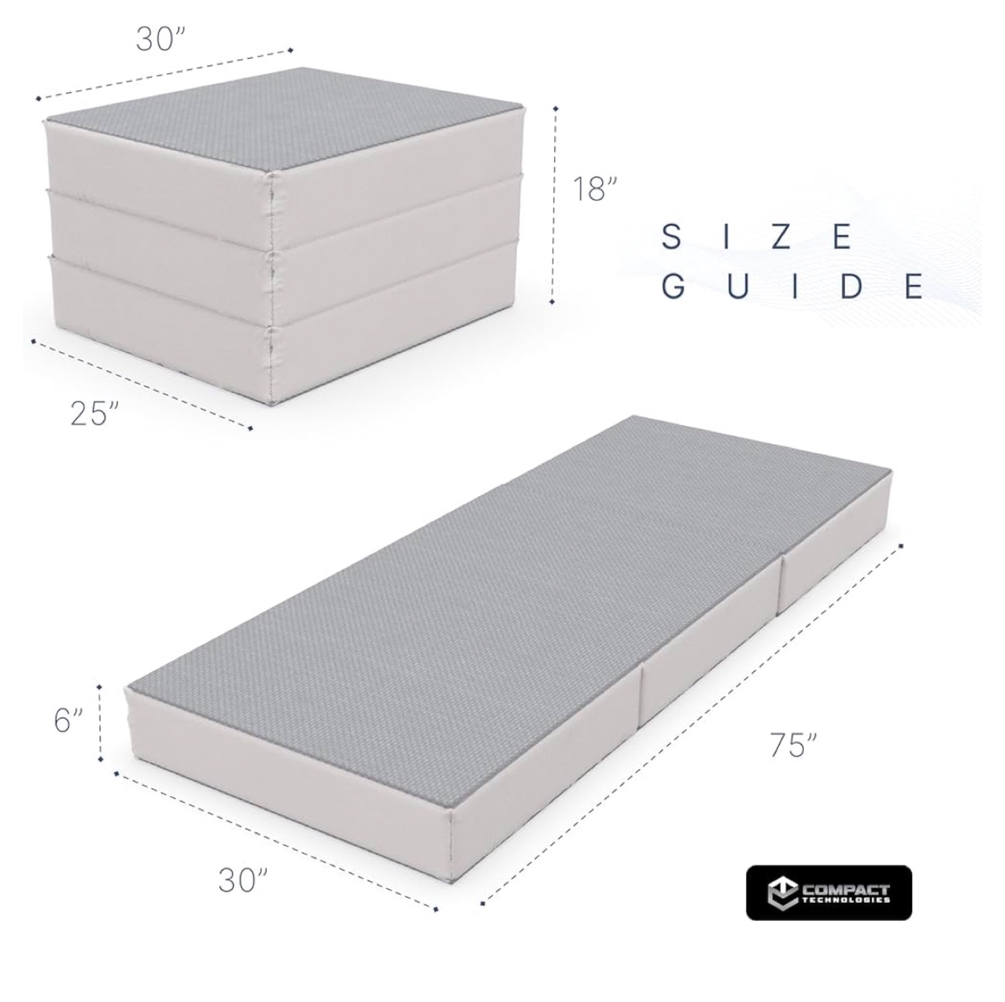 CT Compact Technologies 6-Inch Tri-Fold Mattress - Cot Size - photo 2
