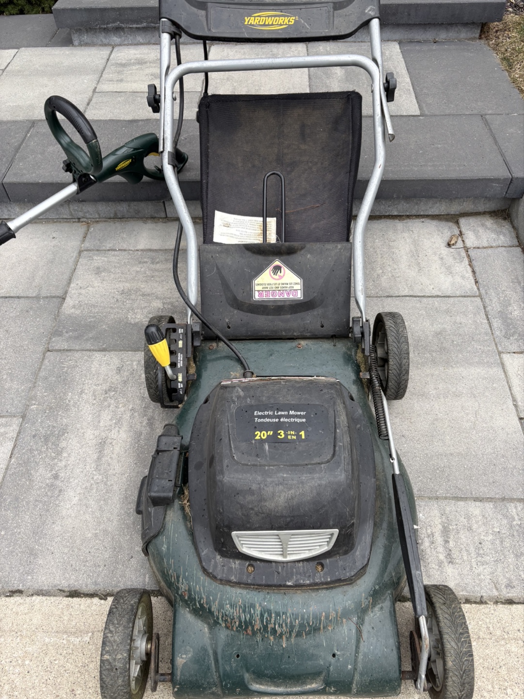 Yardworks 20" 3-in-1 Electric Lawn Mower & String Trimmer