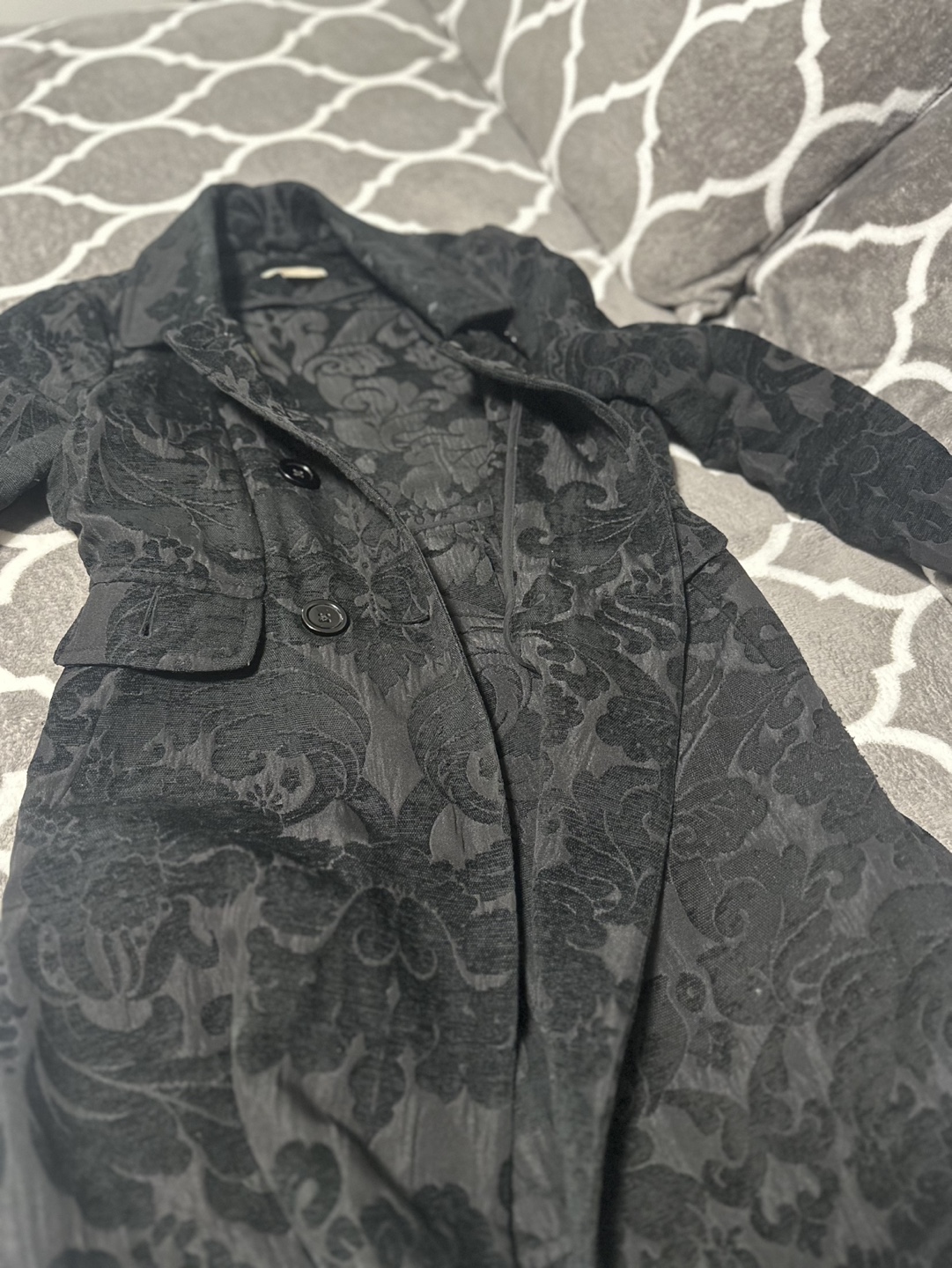 Joe's black velvet floral print coat - photo 2