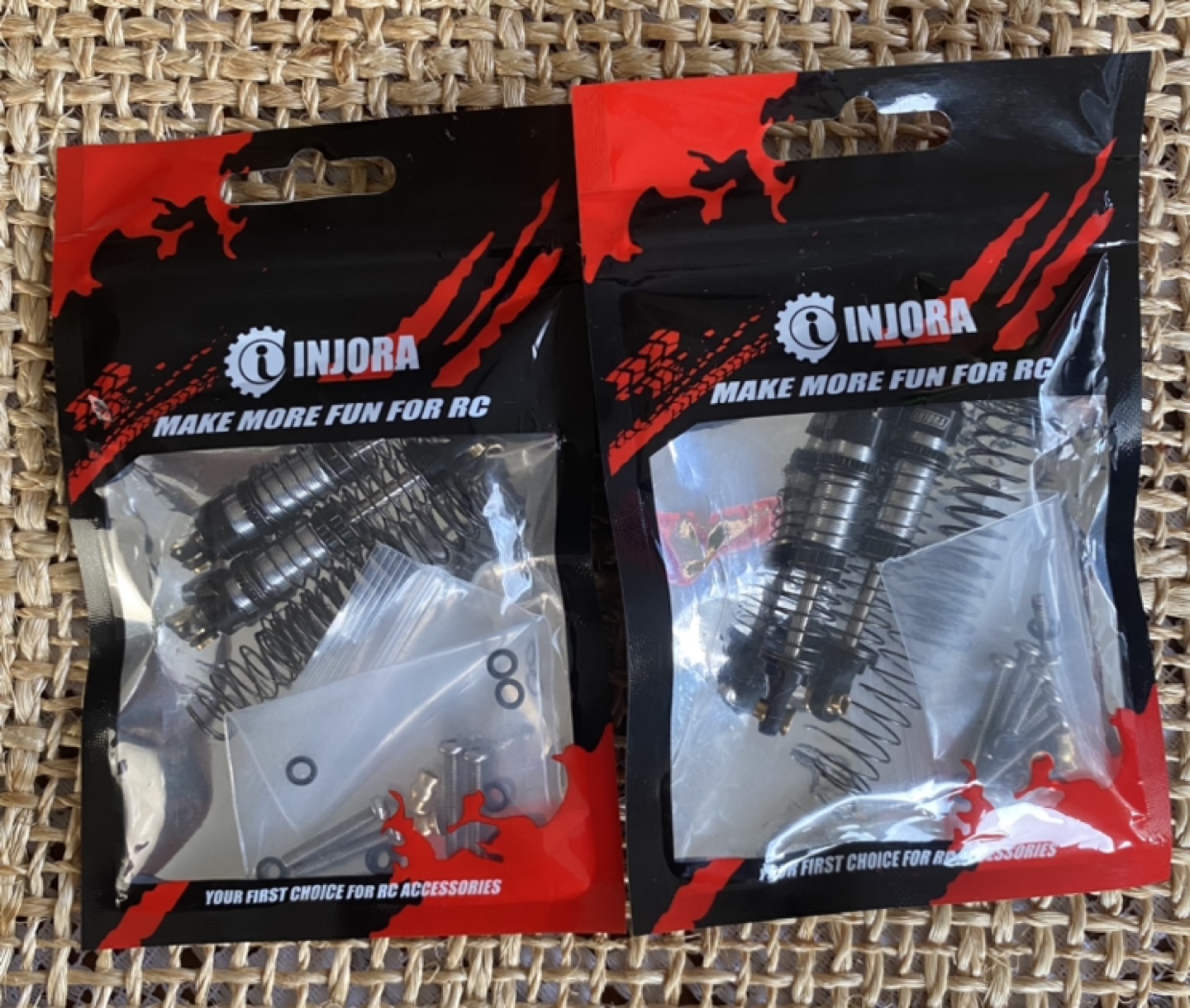 INJORA 53mm Shocks and 1/18 RC Tyres