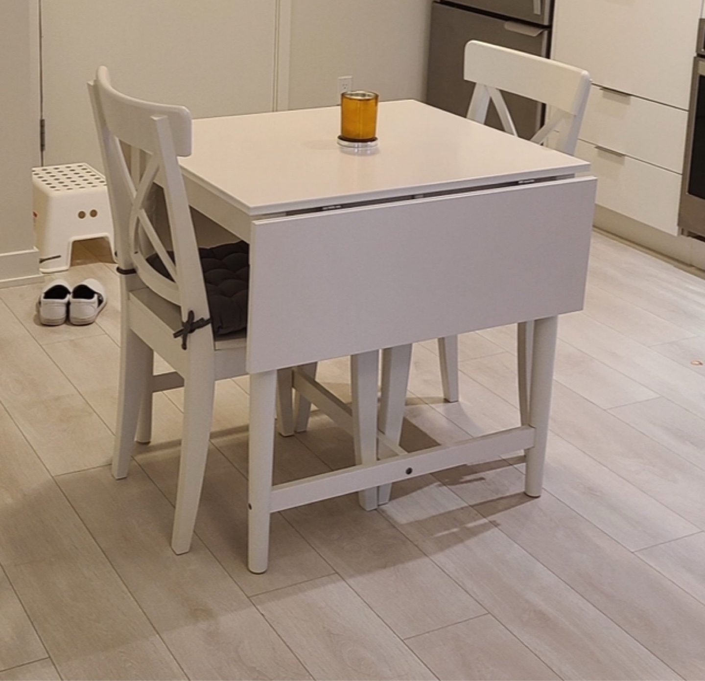 IKEA dining chairs - 2 and drop leaf dining table