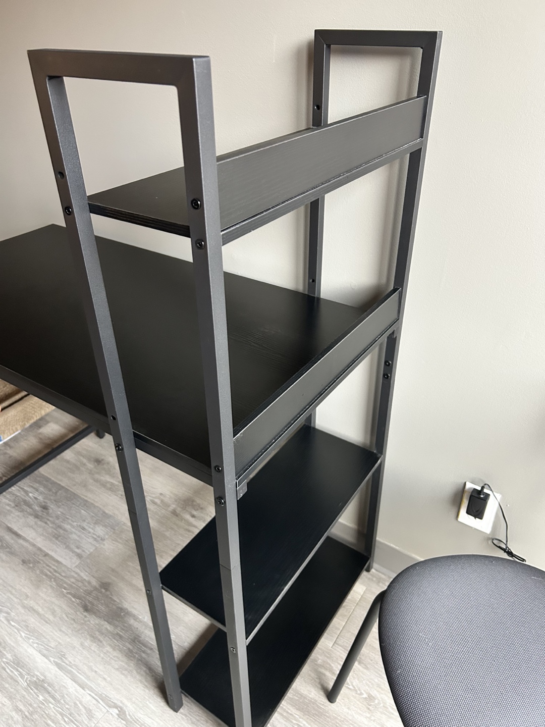 Black Computer Desk with Bookshelves - photo 3