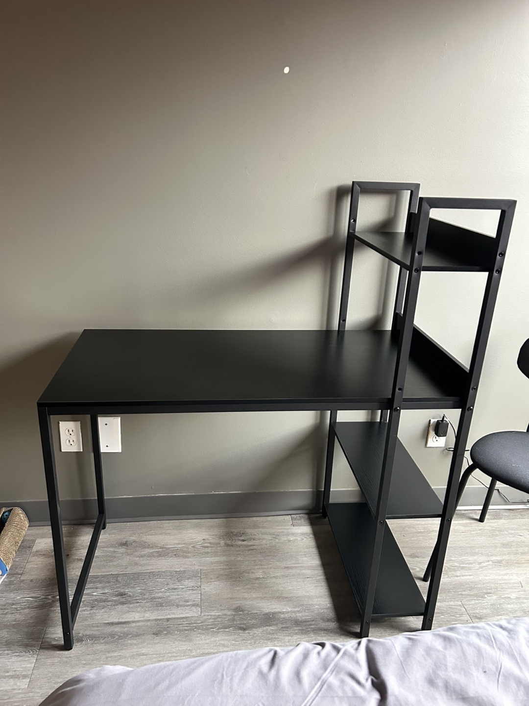 Black Computer Desk with Bookshelves - photo 2