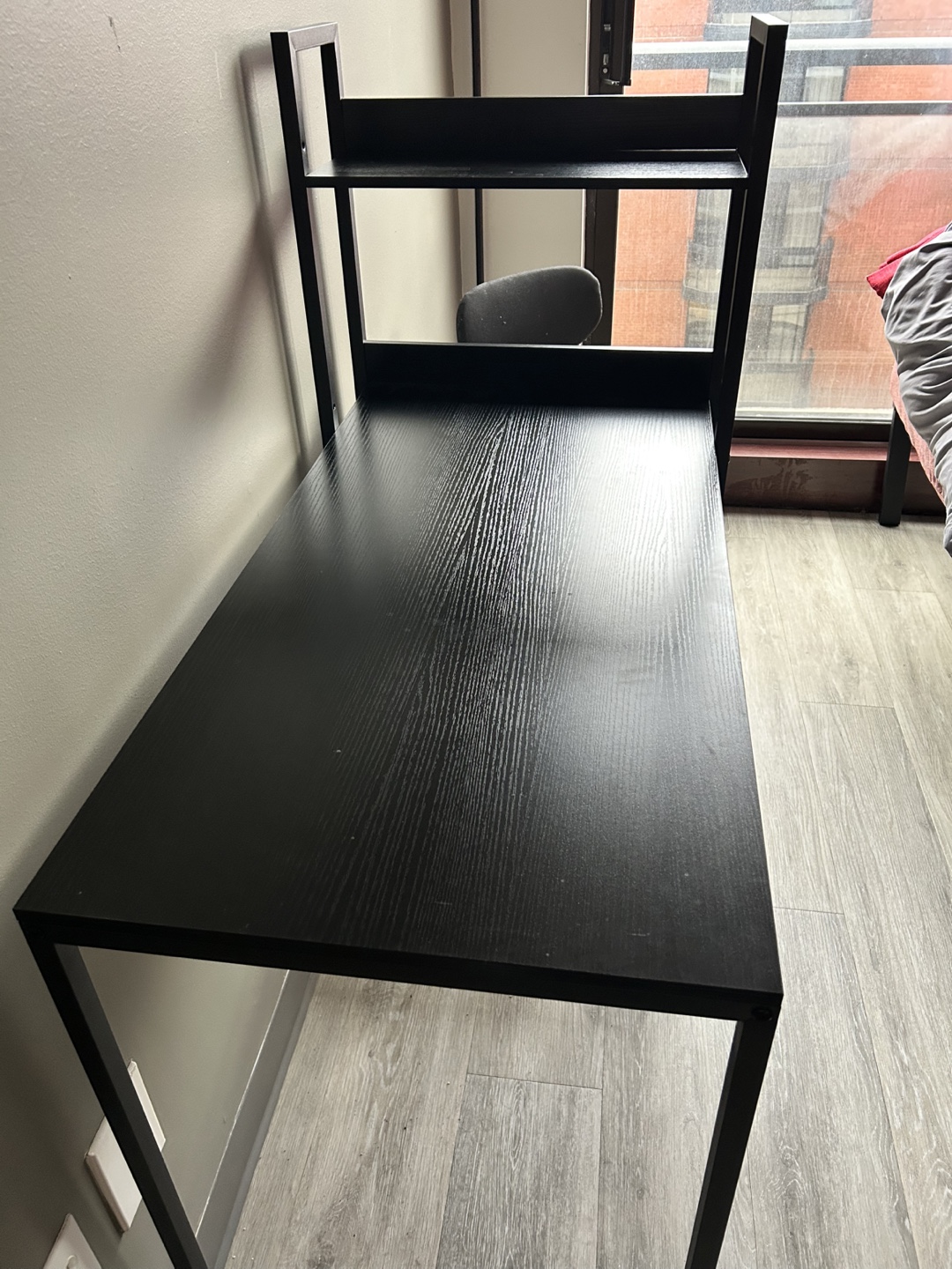 Black Computer Desk with Bookshelves - photo 4