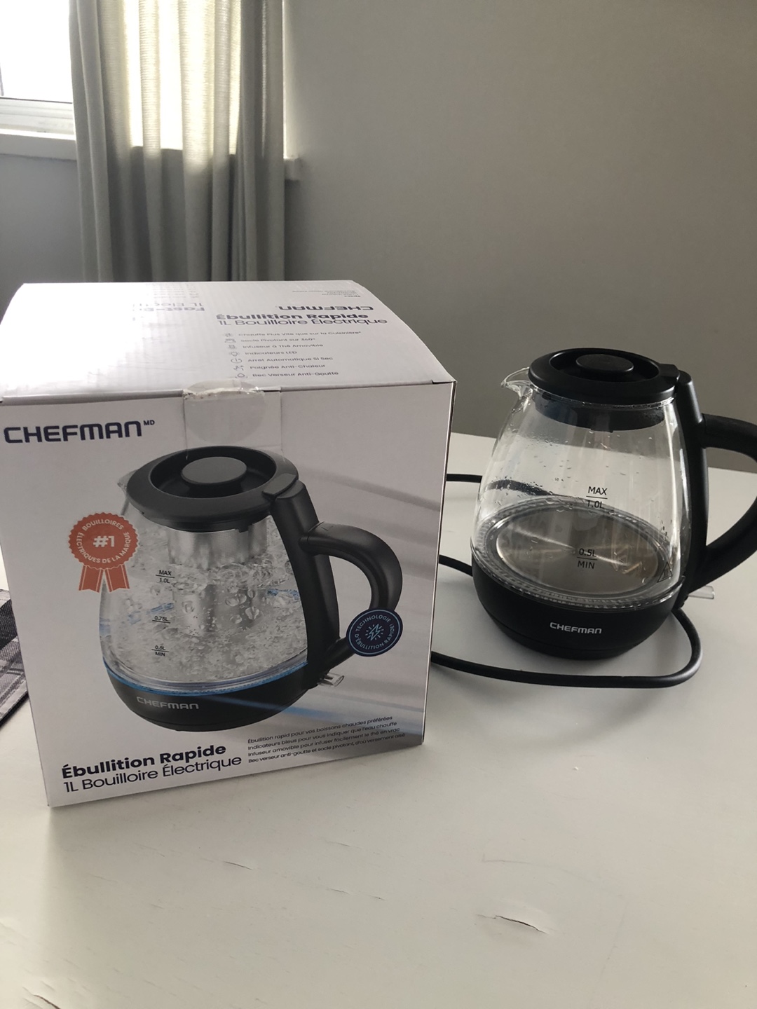 Chefman 1L Electric Kettle - Glass - photo 2