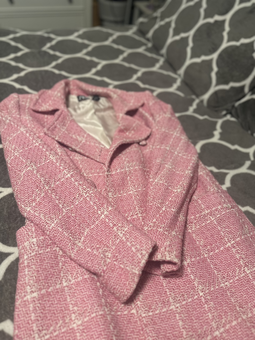 Pink Tweed Double-Breasted Coat - photo 3