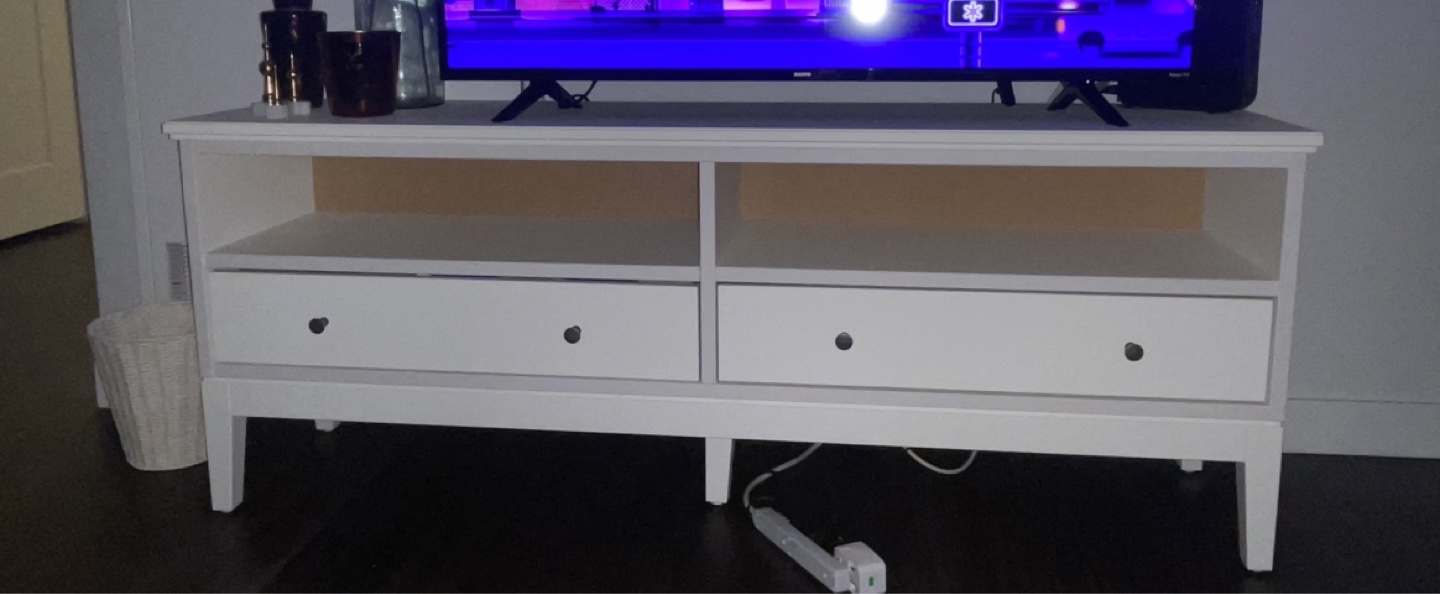 White TV Stand with Two Drawers - photo 2