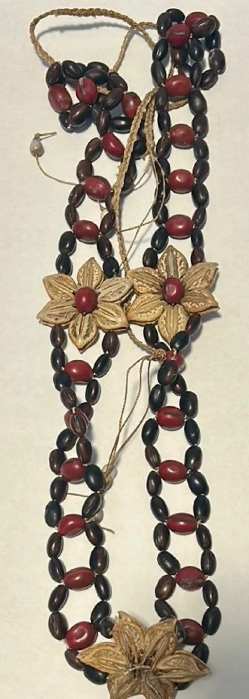 Unique Seed Bead Necklace with Flower Charms image indicator(2)