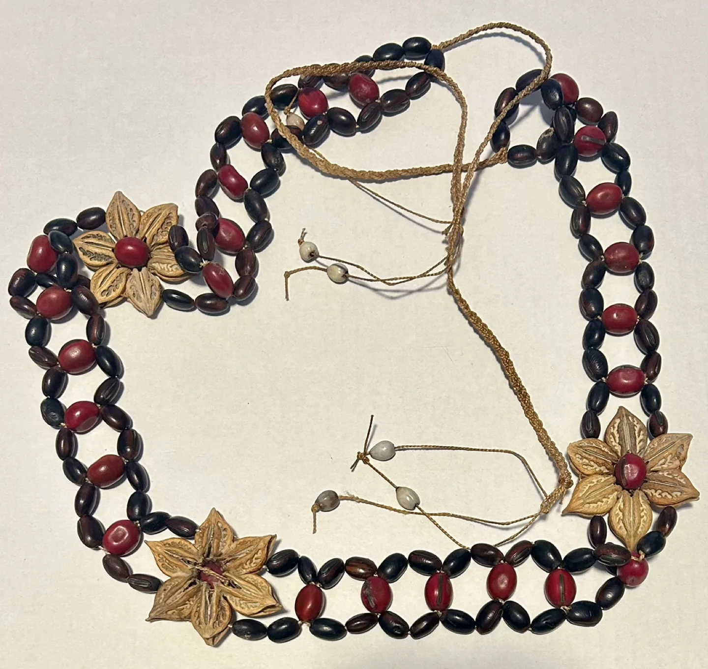 Unique Seed Bead Necklace with Flower Charms