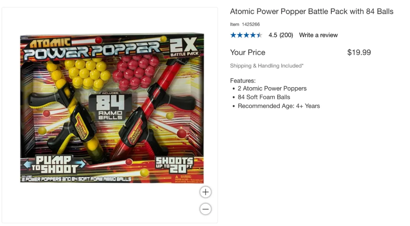 💚 Atomic Power Popper 2x Battle Pack with 84 Ammo Balls image indicator(4)