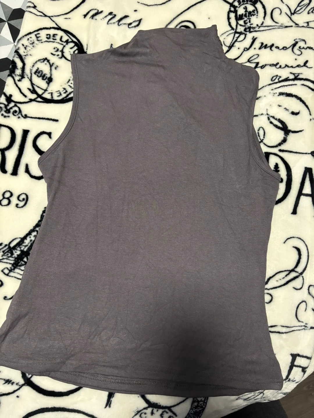 Women's Grey Mock Neck Sleeveless Top image indicator(2)