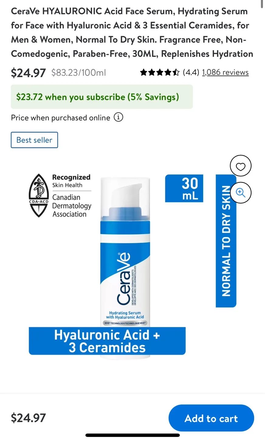 CeraVe Hydrating Hyaluronic Acid Serum - 30ml image indicator(2)