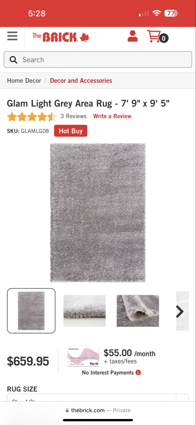 Glam Light Grey Area Rug - 7'9" x 9'5"