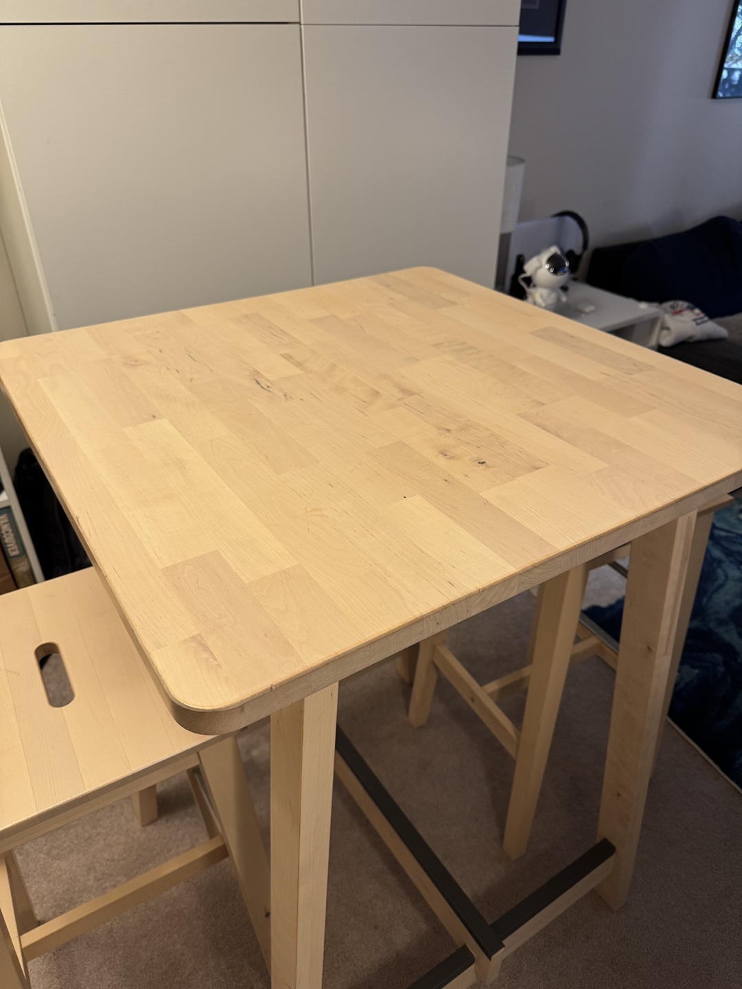 Ikea Dining Table and Two Stools