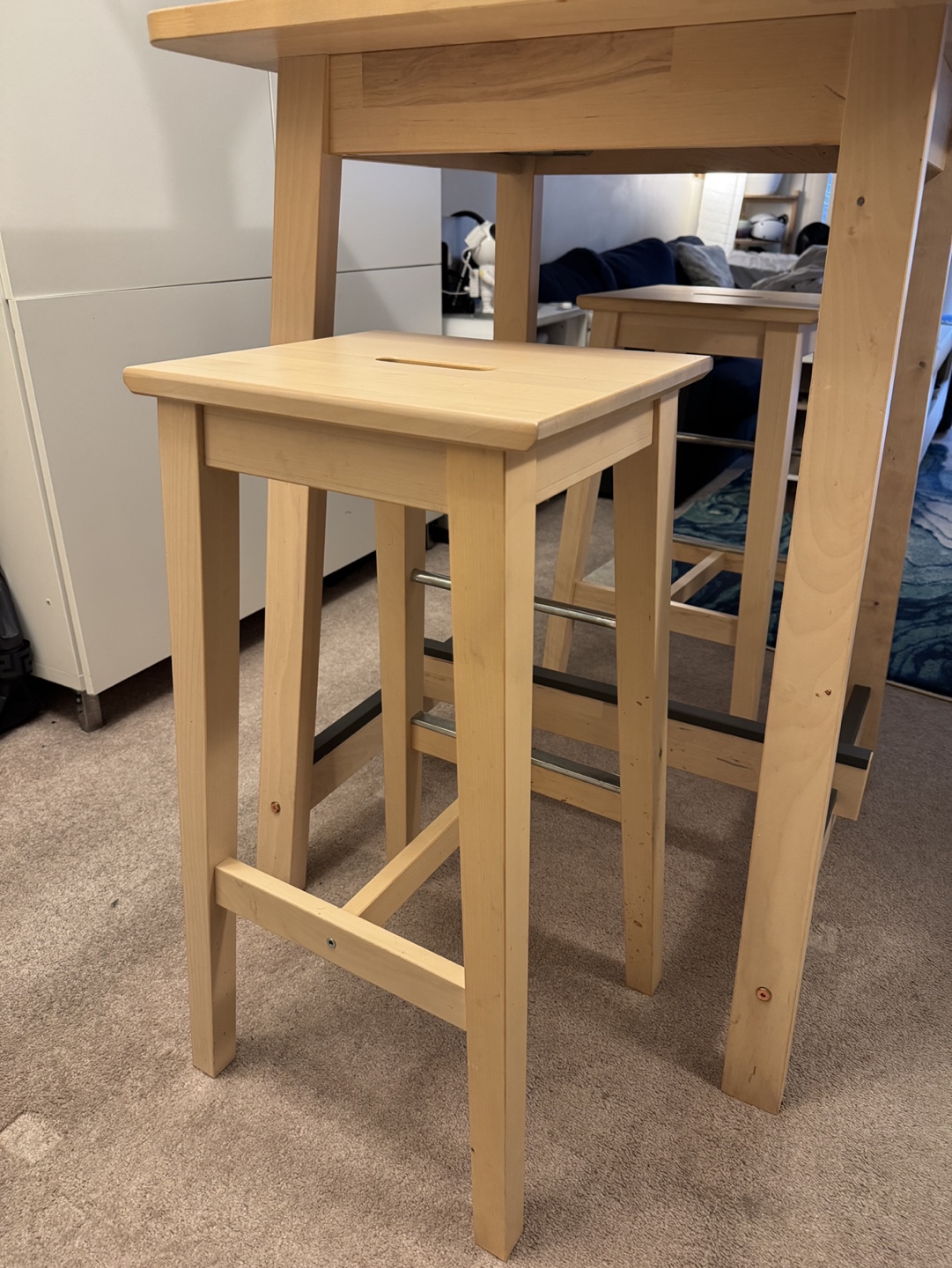 Ikea Dining Table and Two Stools - photo 3