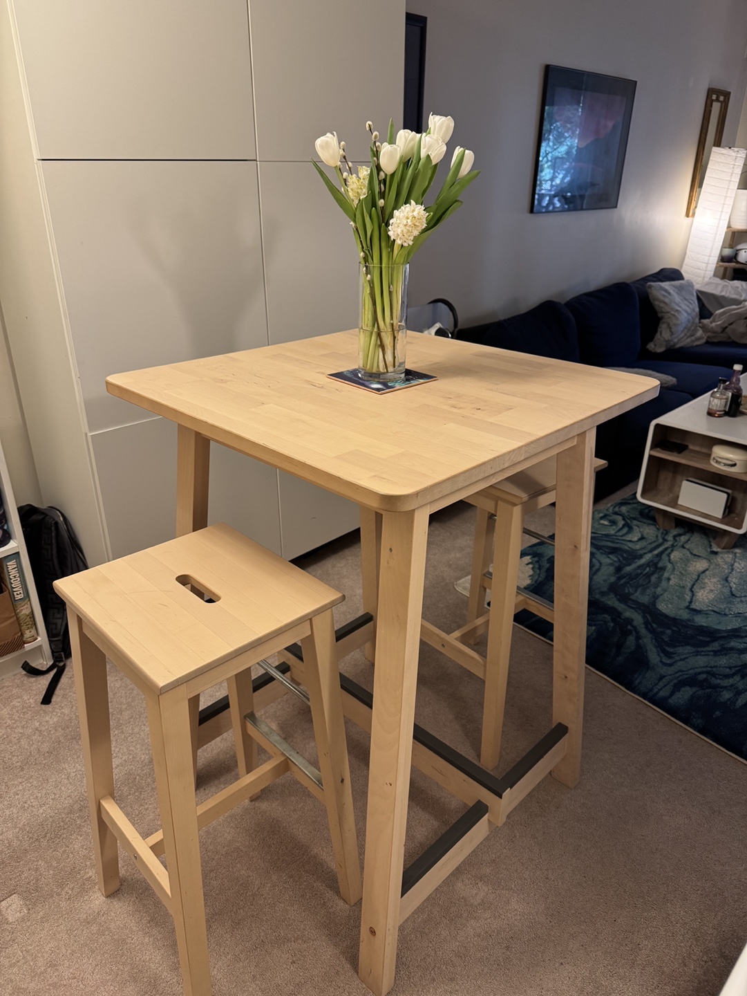 Ikea Dining Table and Two Stools - photo 2