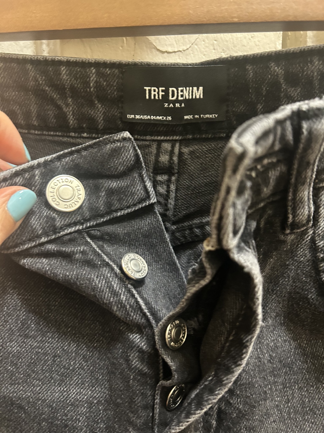 Zara TRF Denim Black Wide Leg Jeans Size 25 - photo 2