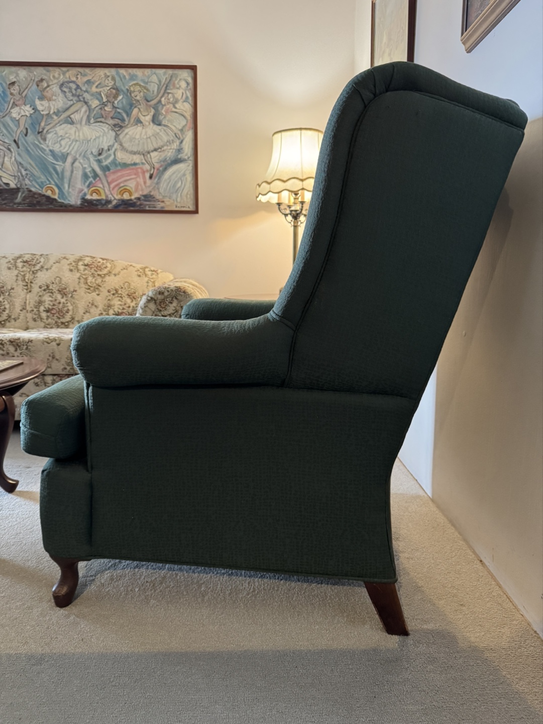 2 x Dark Green Wingback Chairs - photo 4