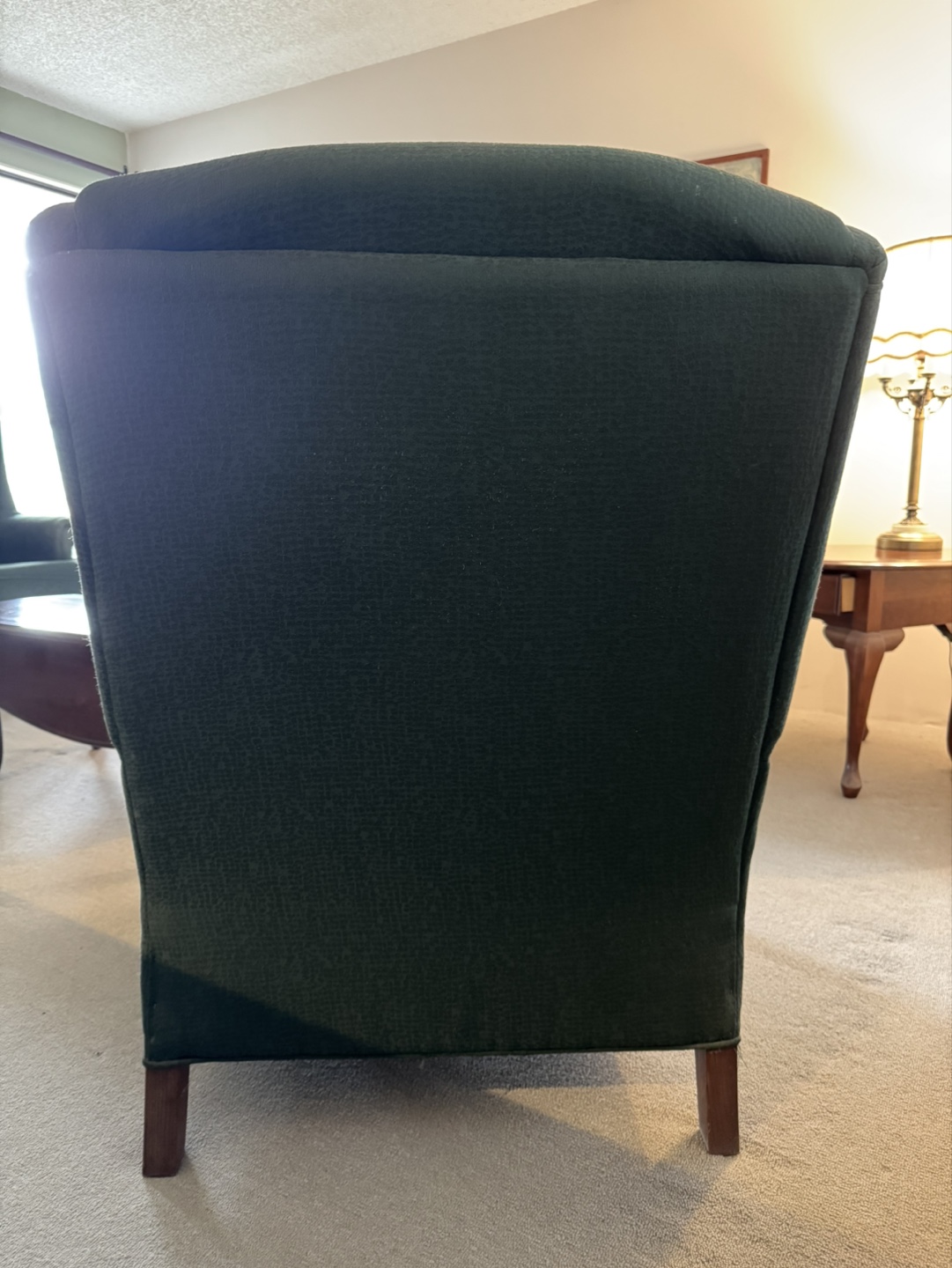 2 x Dark Green Wingback Chairs - photo 3