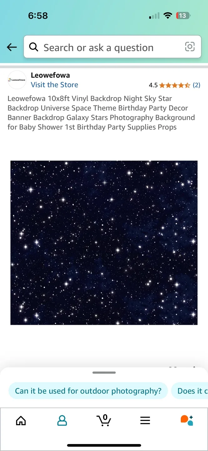 10x8ft Vinyl Backdrop Night Sky Stars image indicator(2)