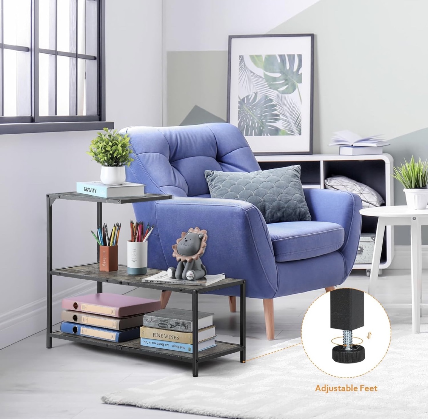 3-Tier Industrial Side Table - photo 5