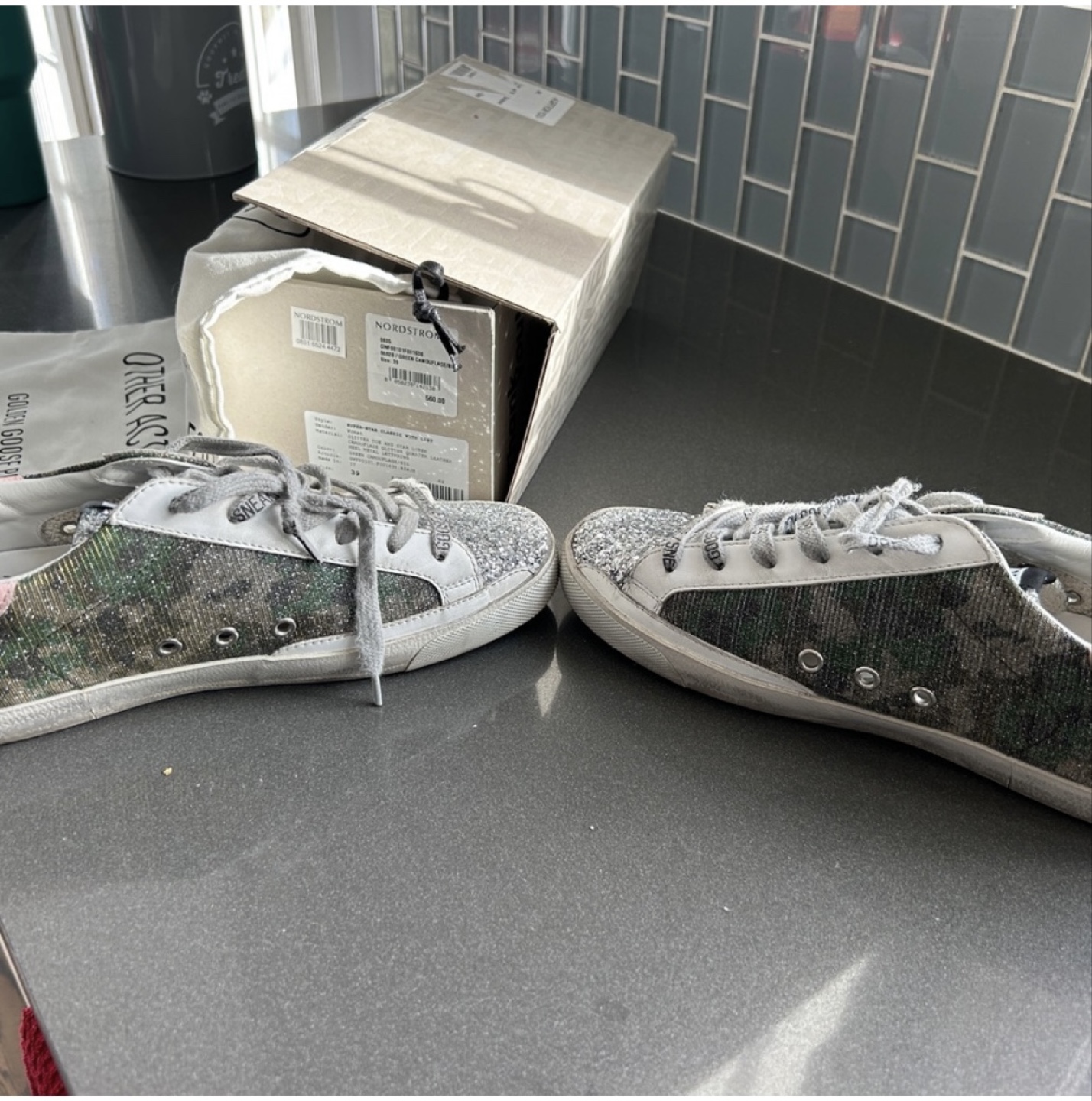 Golden Goose  Glitter Camouflage Sneakers Size 39 - photo 5