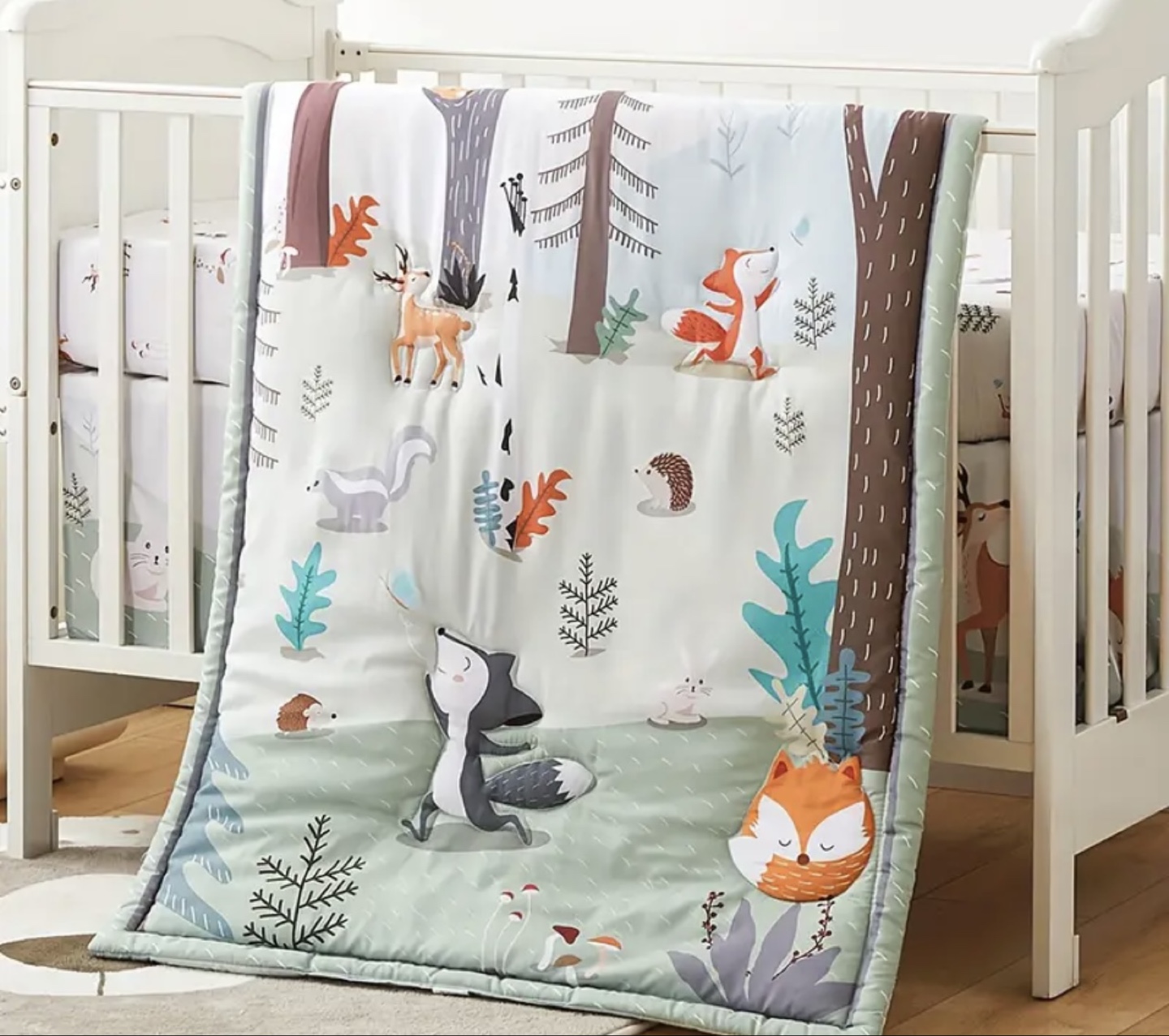 Adorable Woodland Animals Crib Bedding