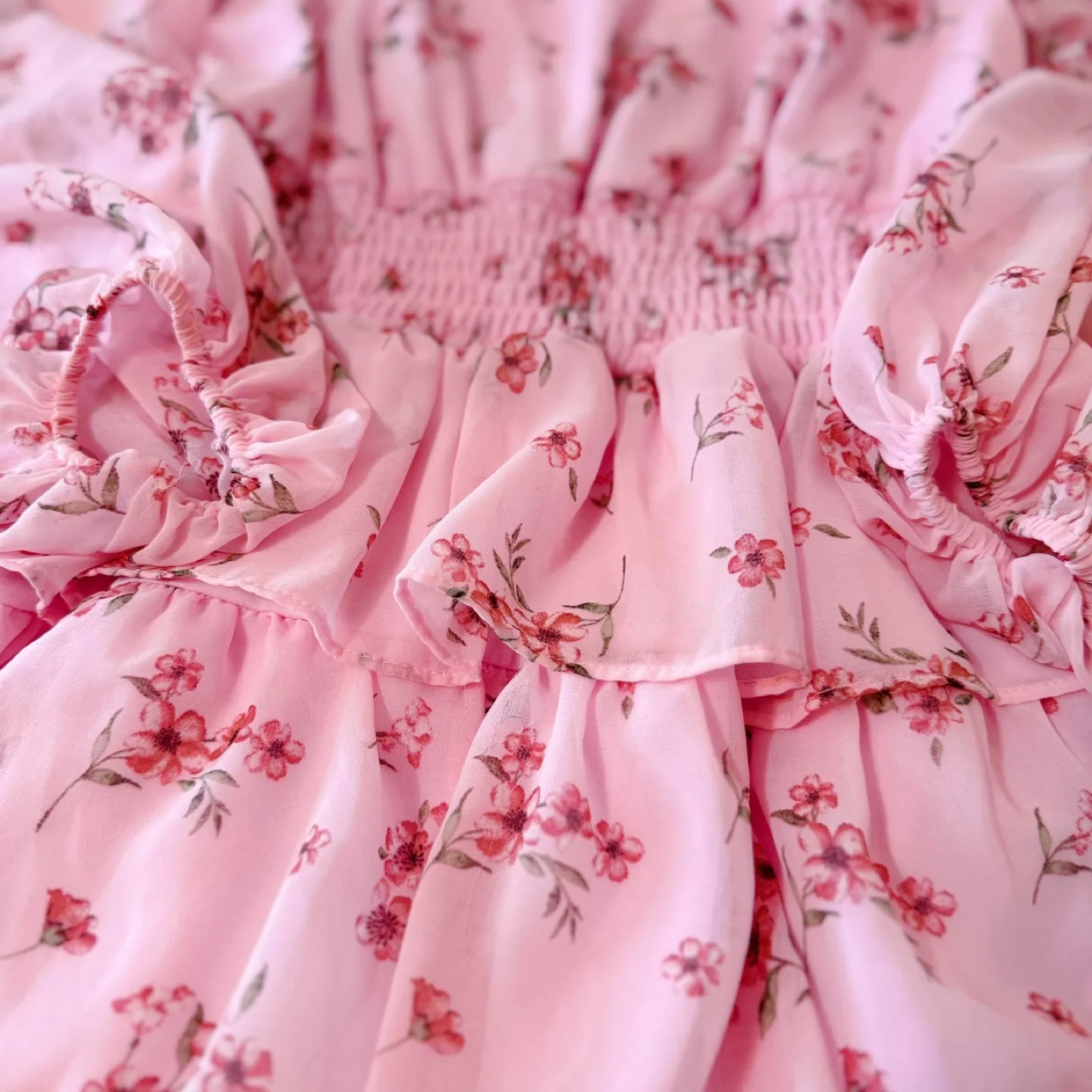 Vintage Floral Ruffle Dress image indicator(2)